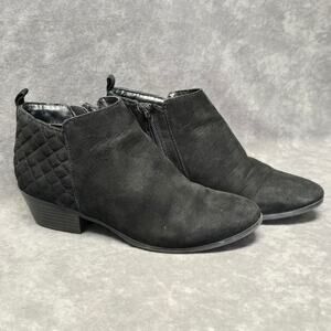 Wessley Black Faux Suede Beehive Heeled Ankle Bootie